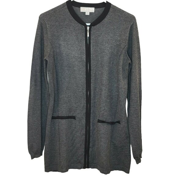 Carolyn Taylor Sweaters - Carolyn Taylor Sweater Women Small Gray Full Zip Casual Work Everyday Basic
